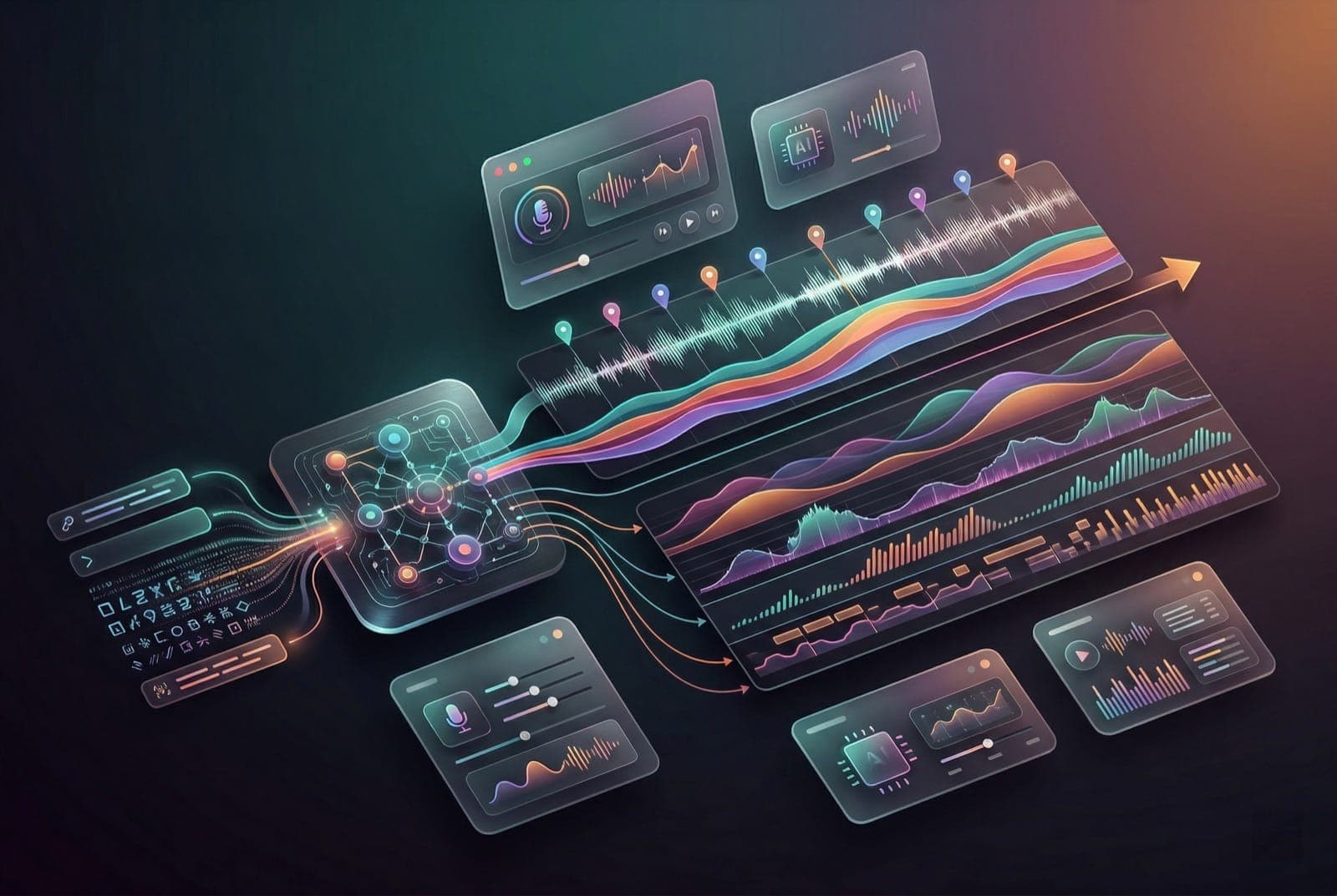 AI text to song workflow with synchronized lyrics editing